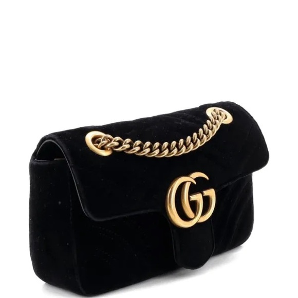 GUCCI GG Marmont Flap Bag Matelasse Velvet Mini shoulder bag - Picture 3 of 4